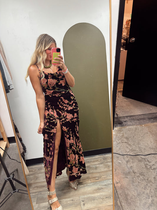 Susanna Velvet Floral Maxi Dress
