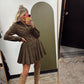 Carmine Cord Dress (Chocolate)