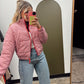 Gingham Puffer Jacket (Red)