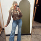 Kamila Bow Cardigan (Brown)