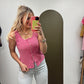 Minny Lace Trim Tank (Fuschia)