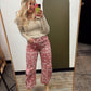 Printed Paisley Denim Pant (Pink)