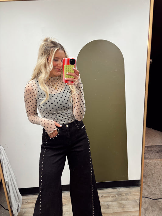 Polka Dot Sheer Top