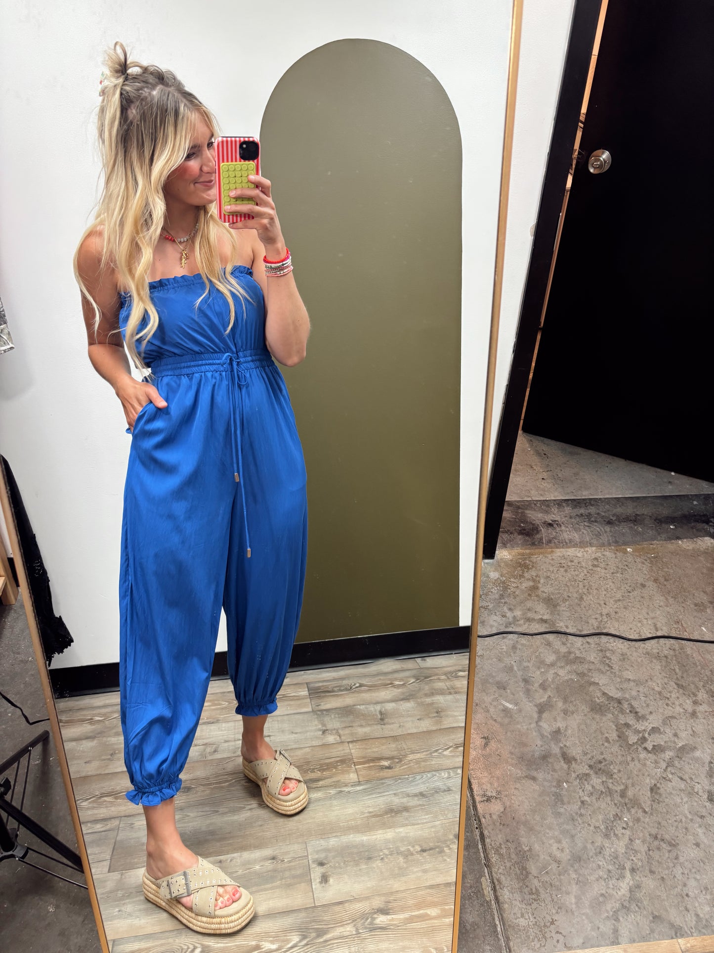 Capri Balloon Jumpsuit (Blue)