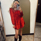 Mistletoe Velvet Dress (Red)
