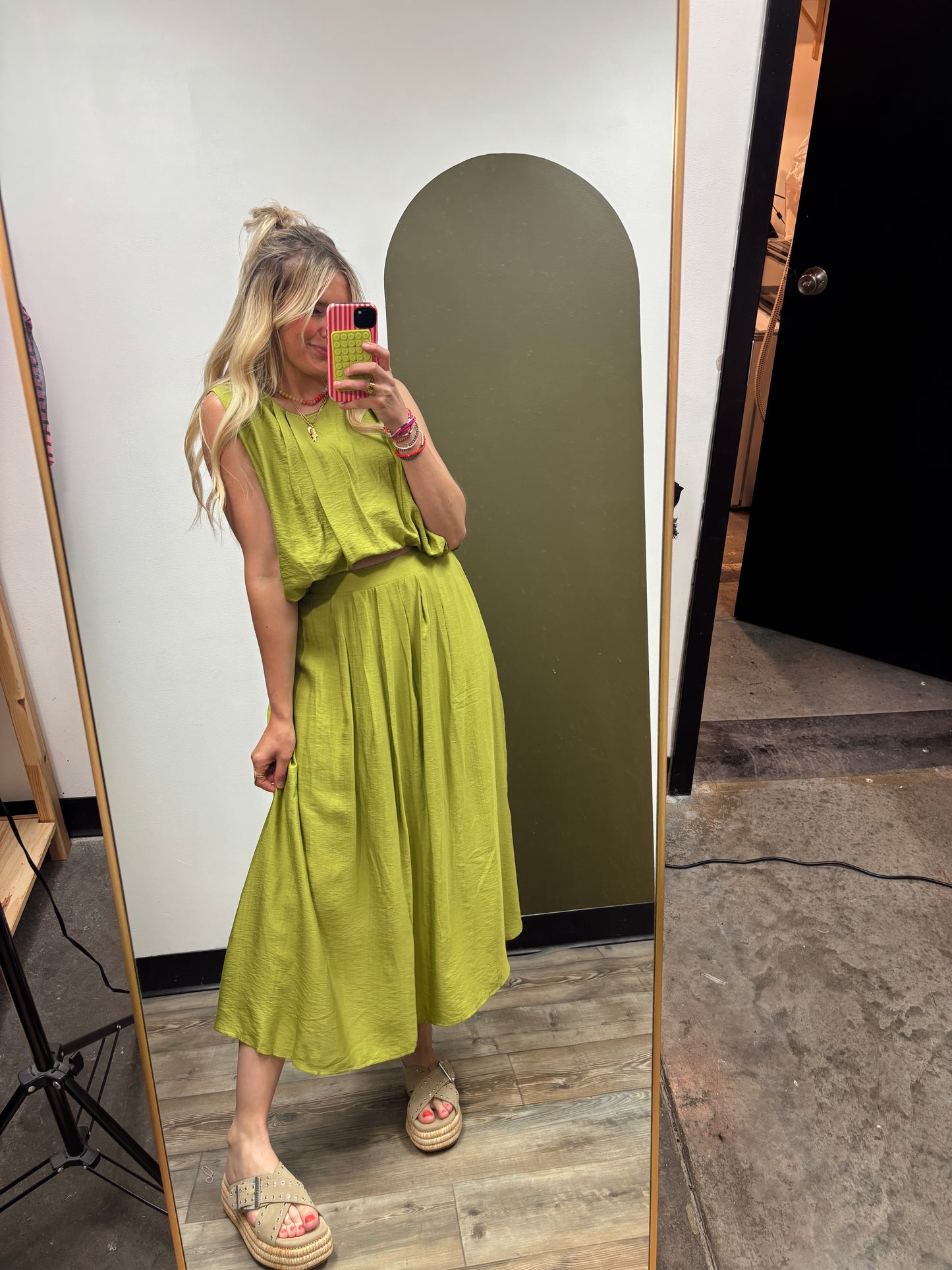 Evangalene Skirt Set (Avocado)