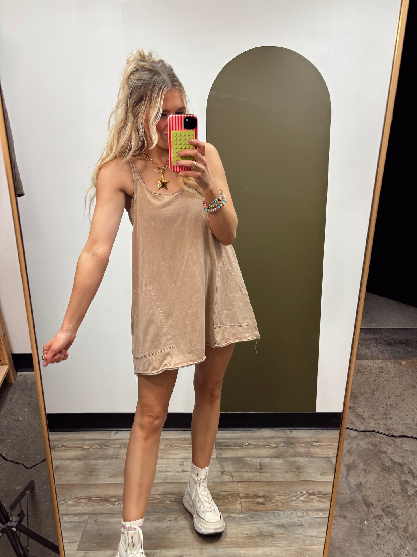 Weekend In Sneakers Dress (Taupe)