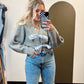 Angelina Bow Tie Cardigan (Grey)