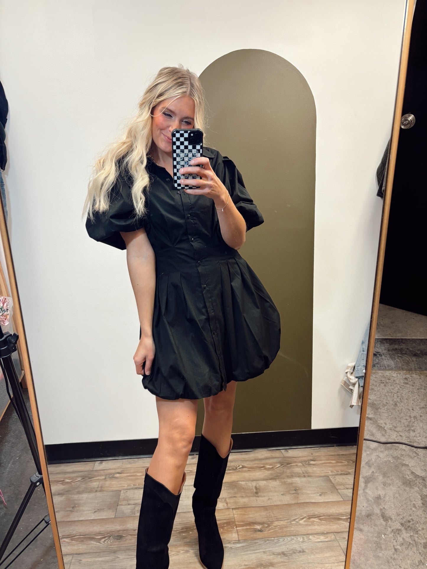 City Button Dress