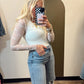Sheer Bow Top (White)