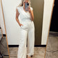 Maggie Stripe Jumpsuit (Taupe)