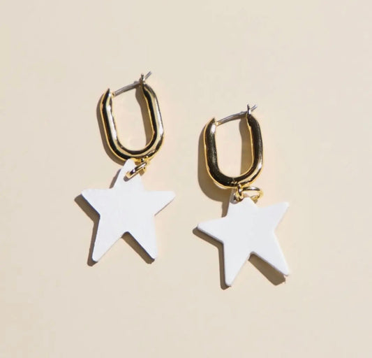 Tate Star Earring (White)
