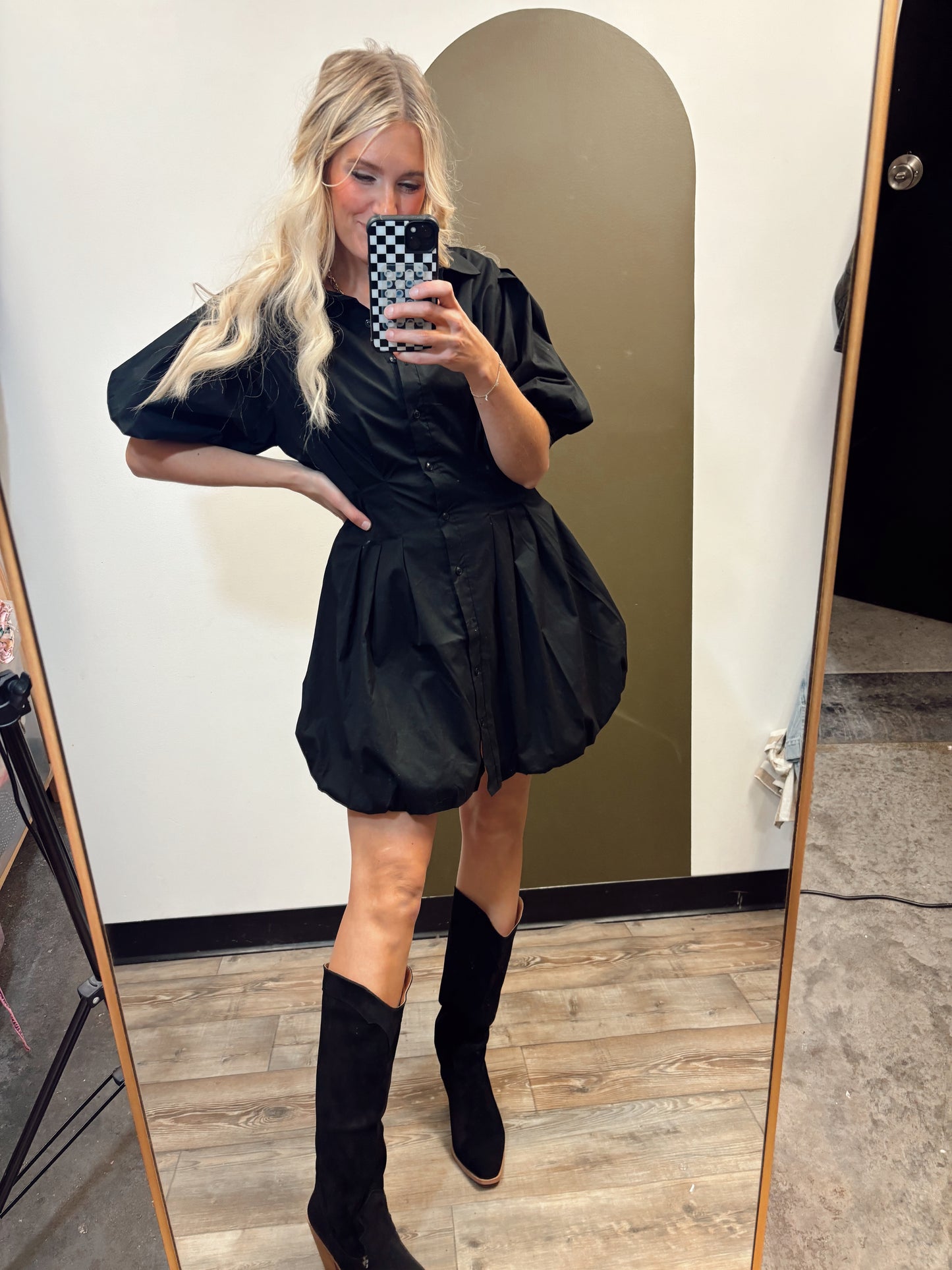 City Button Dress