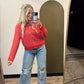 Wren Raw Edge Cardigan (Red)