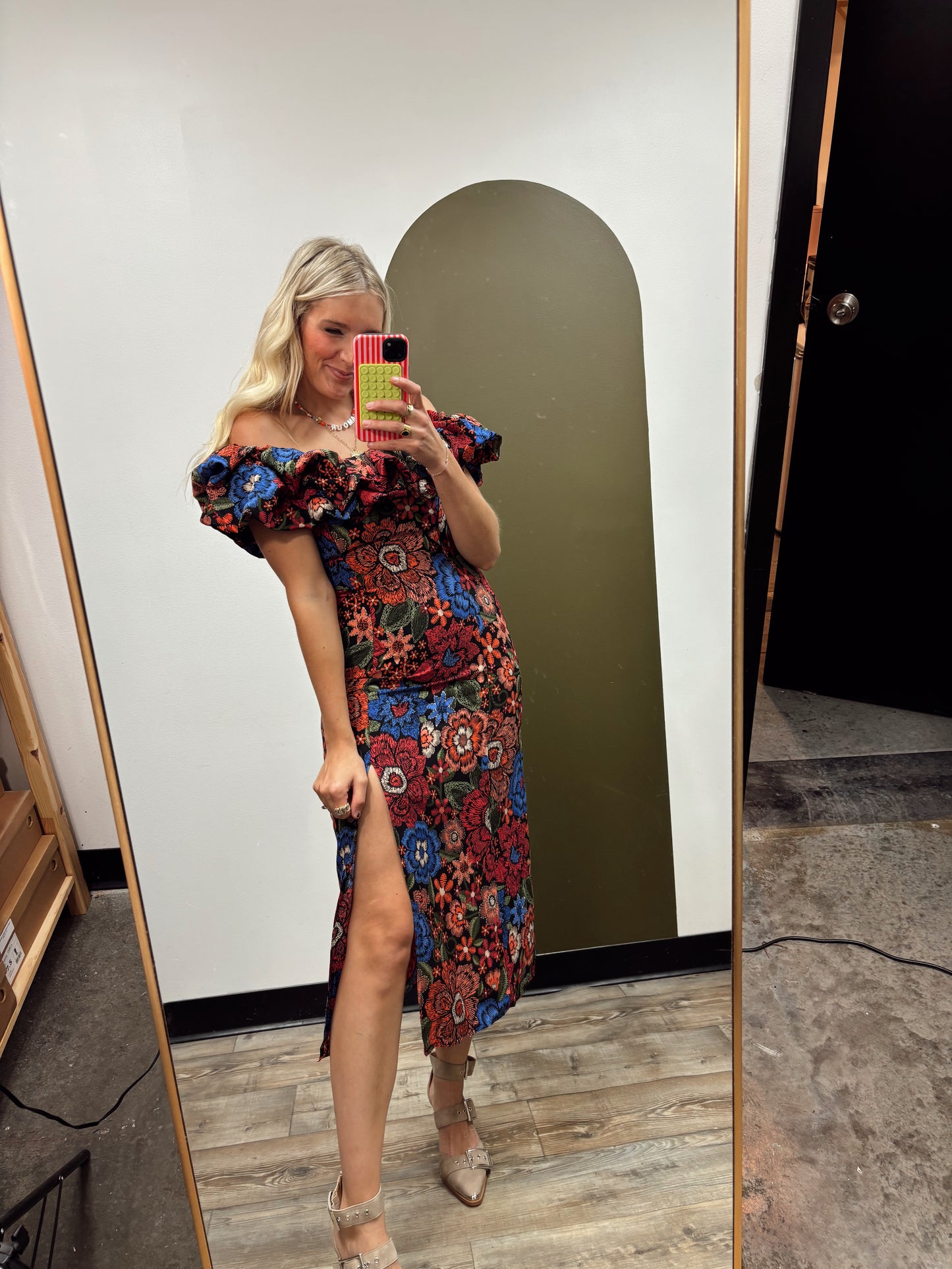 Cali Off Shoulder Midi Dress