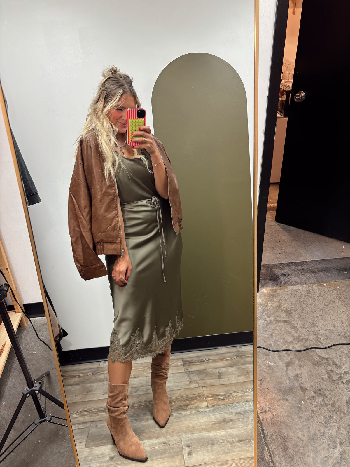 Lottie Slip Dress (Olive)