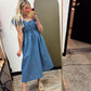 Park Picnic Gingham Maxi (Blue)