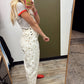 Polka Dot Overall (Cream/Gold)