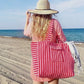 Terry Cloth Tote Bag (Red/Pink)