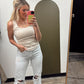 Rena Ruched Tank (Beige)