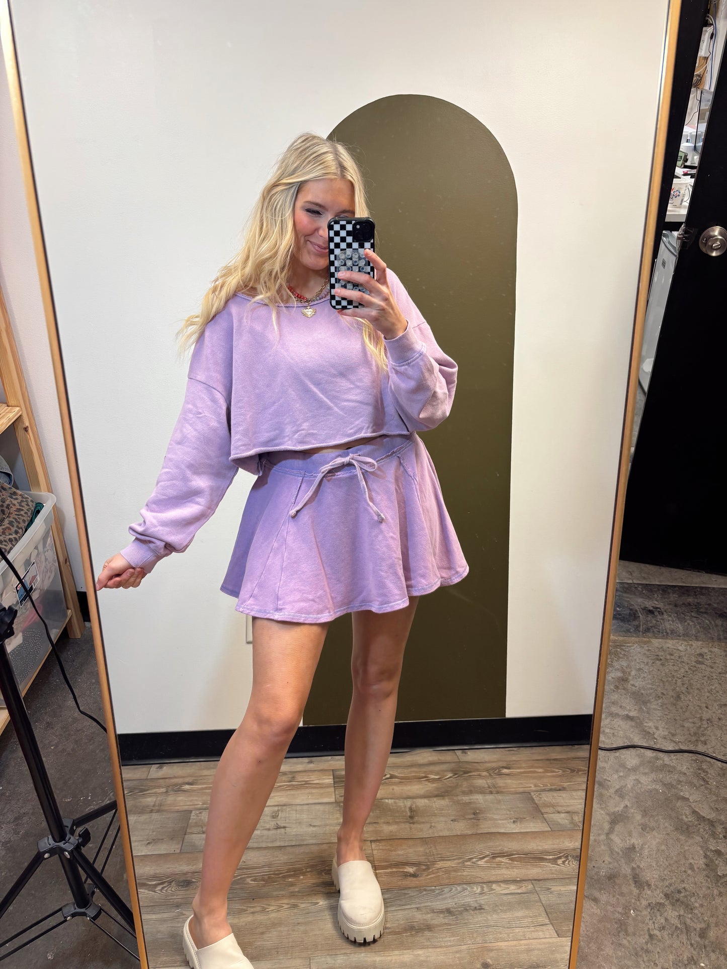 Cora Shoulder Sweat Top (Wisteria)