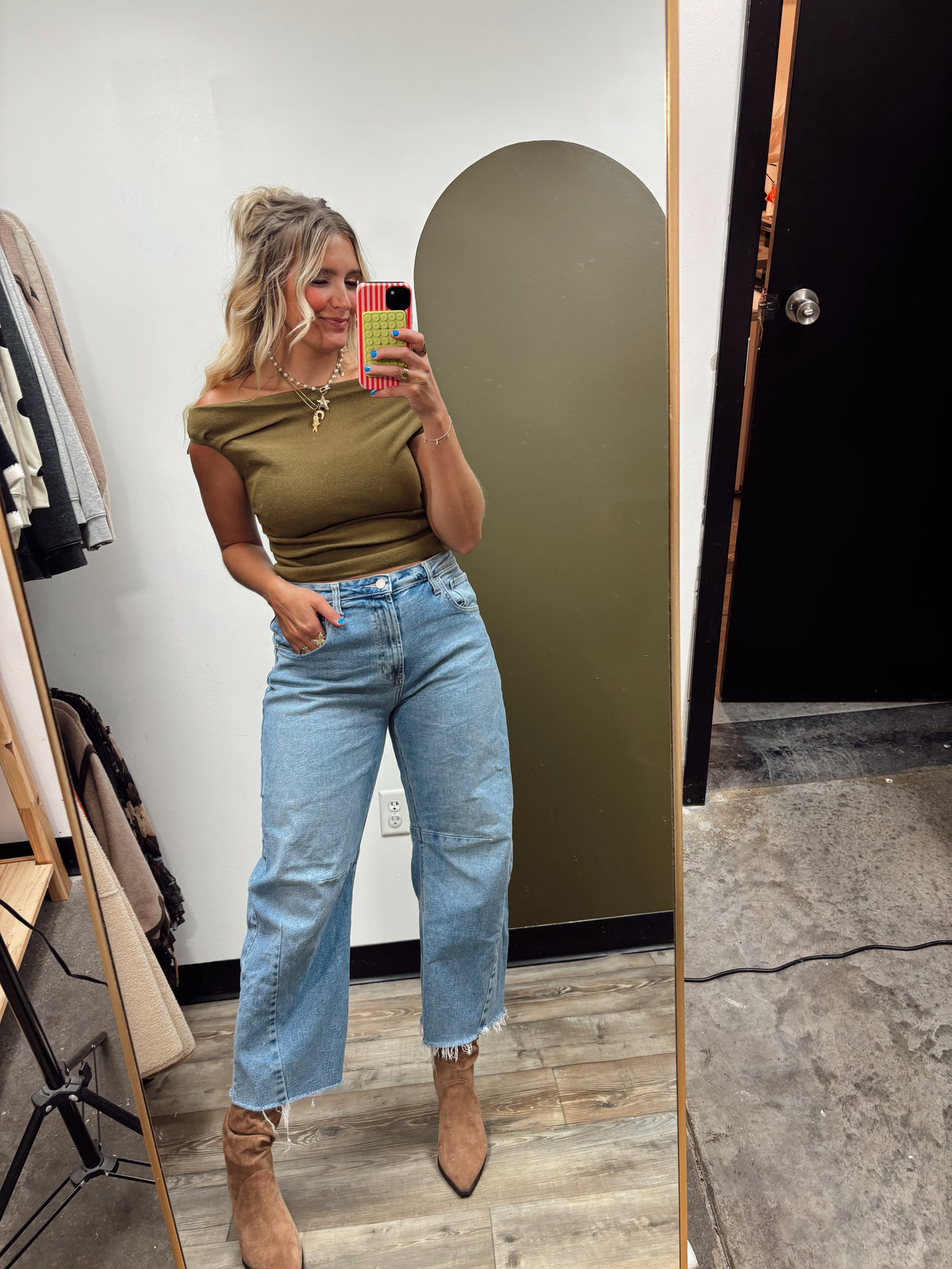 Rayne Boat Neck Top (Moss)