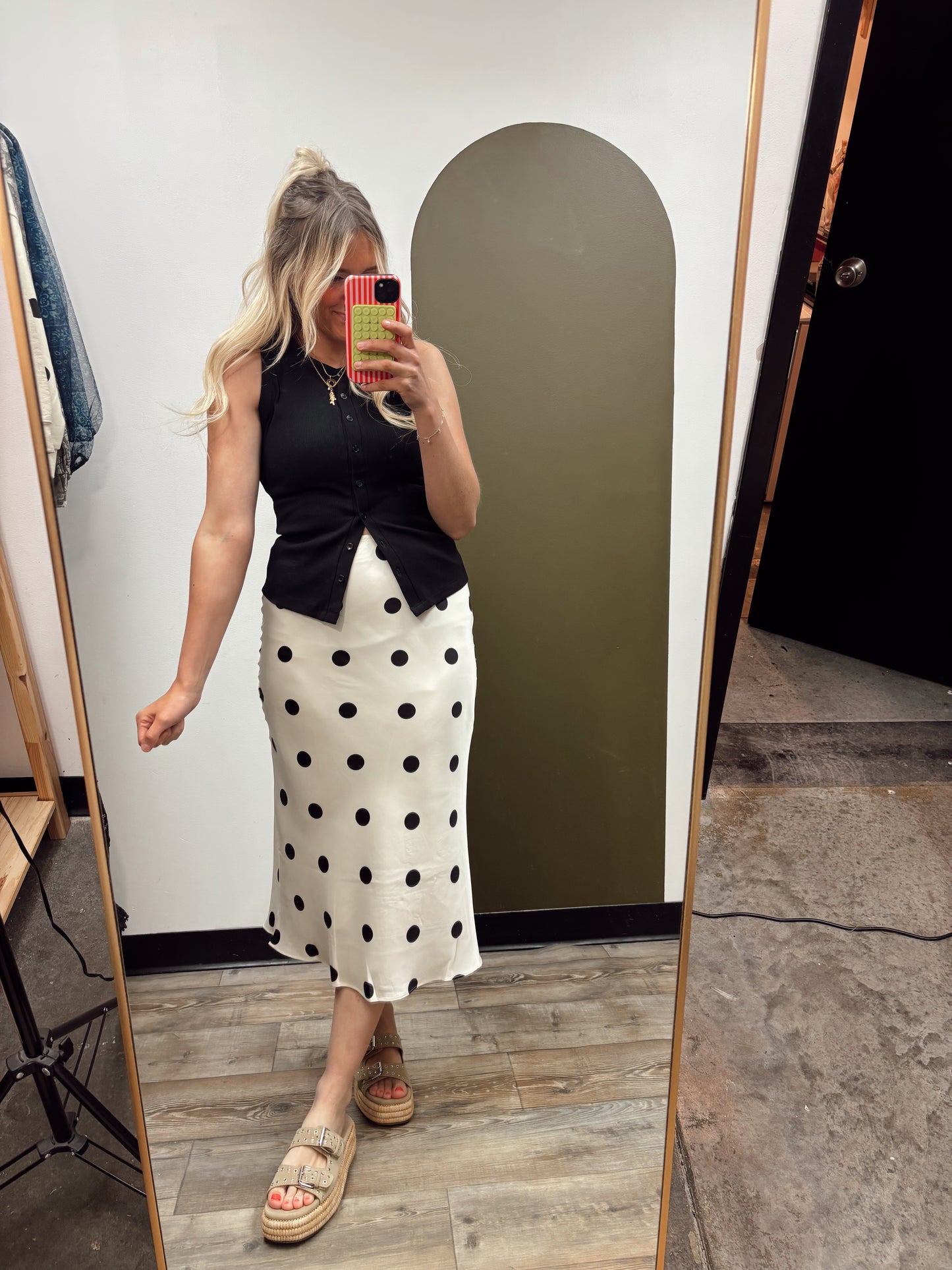 Perfect Polka Dot Midi Skirt