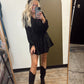 Mistletoe Velvet Dress (Black)