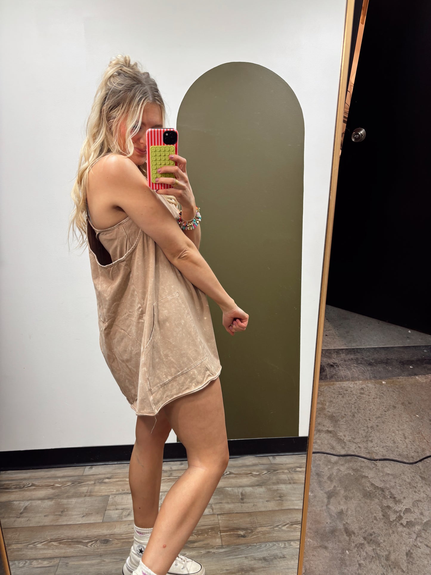 Weekend In Sneakers Dress (Taupe)
