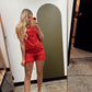 Esme Eyelet Short Set (Red)