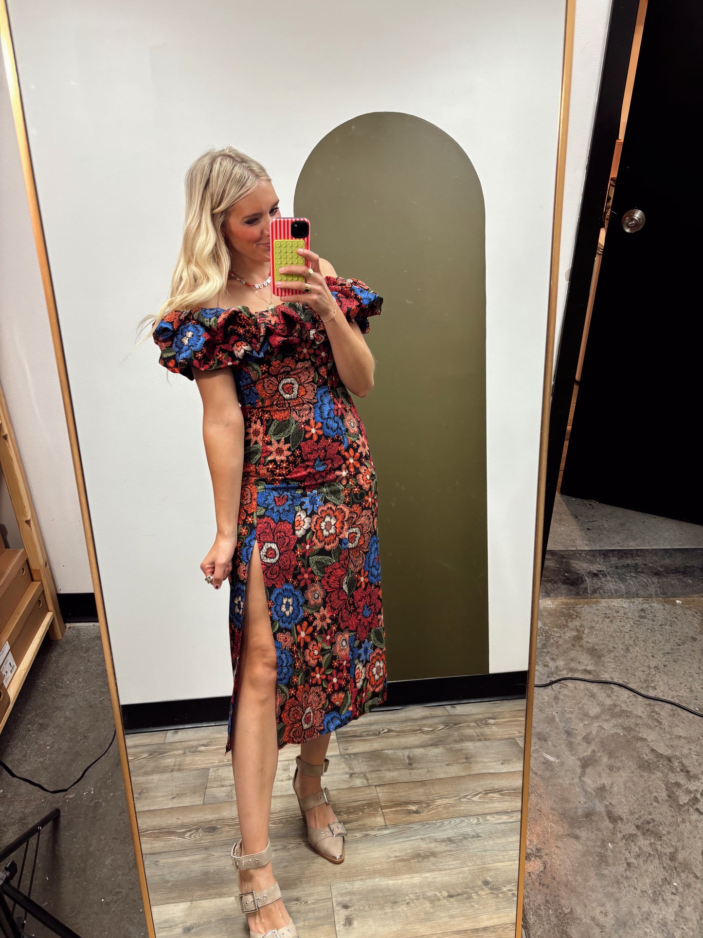 Cali Off Shoulder Midi Dress