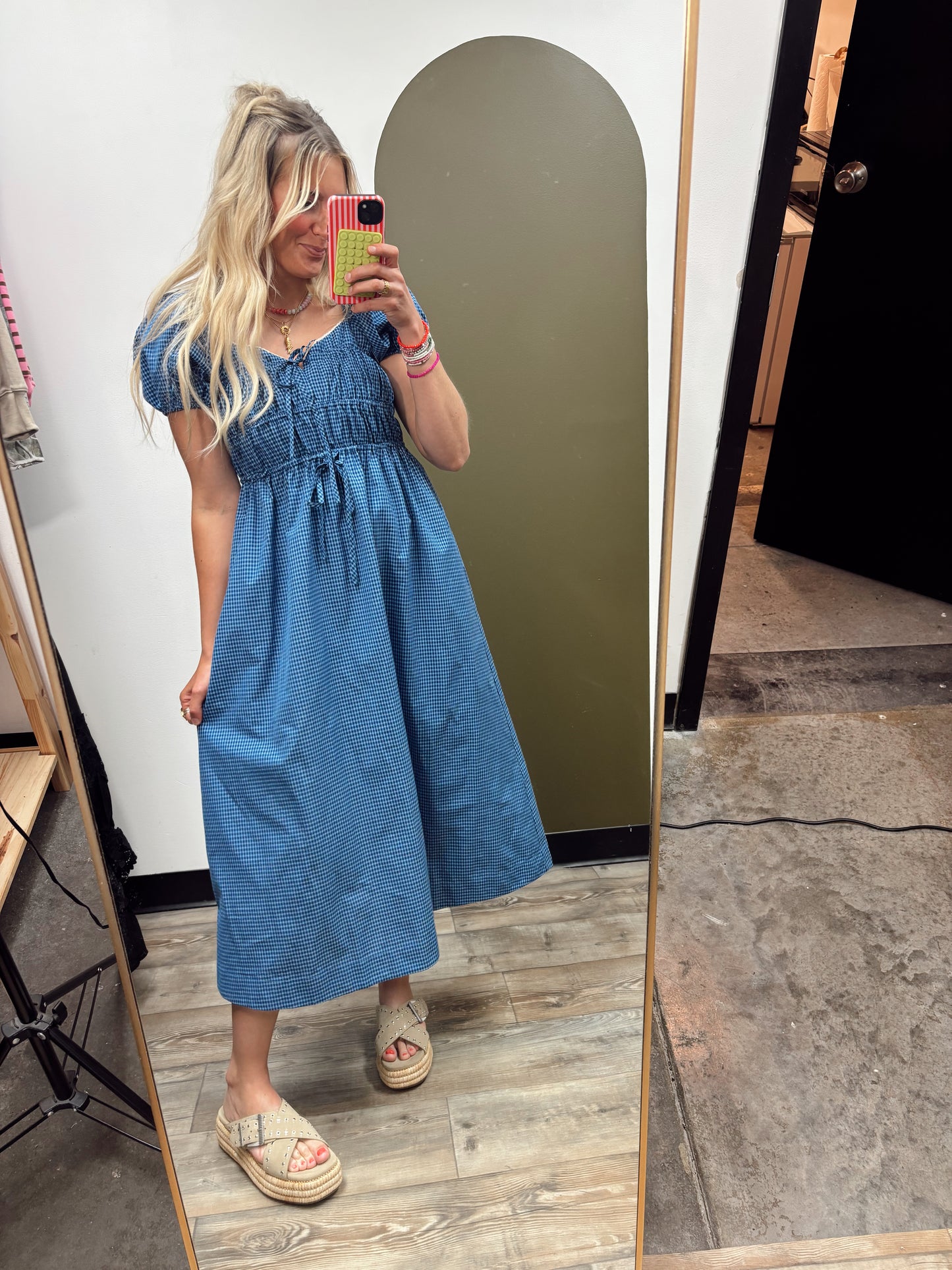Park Picnic Gingham Maxi (Blue)
