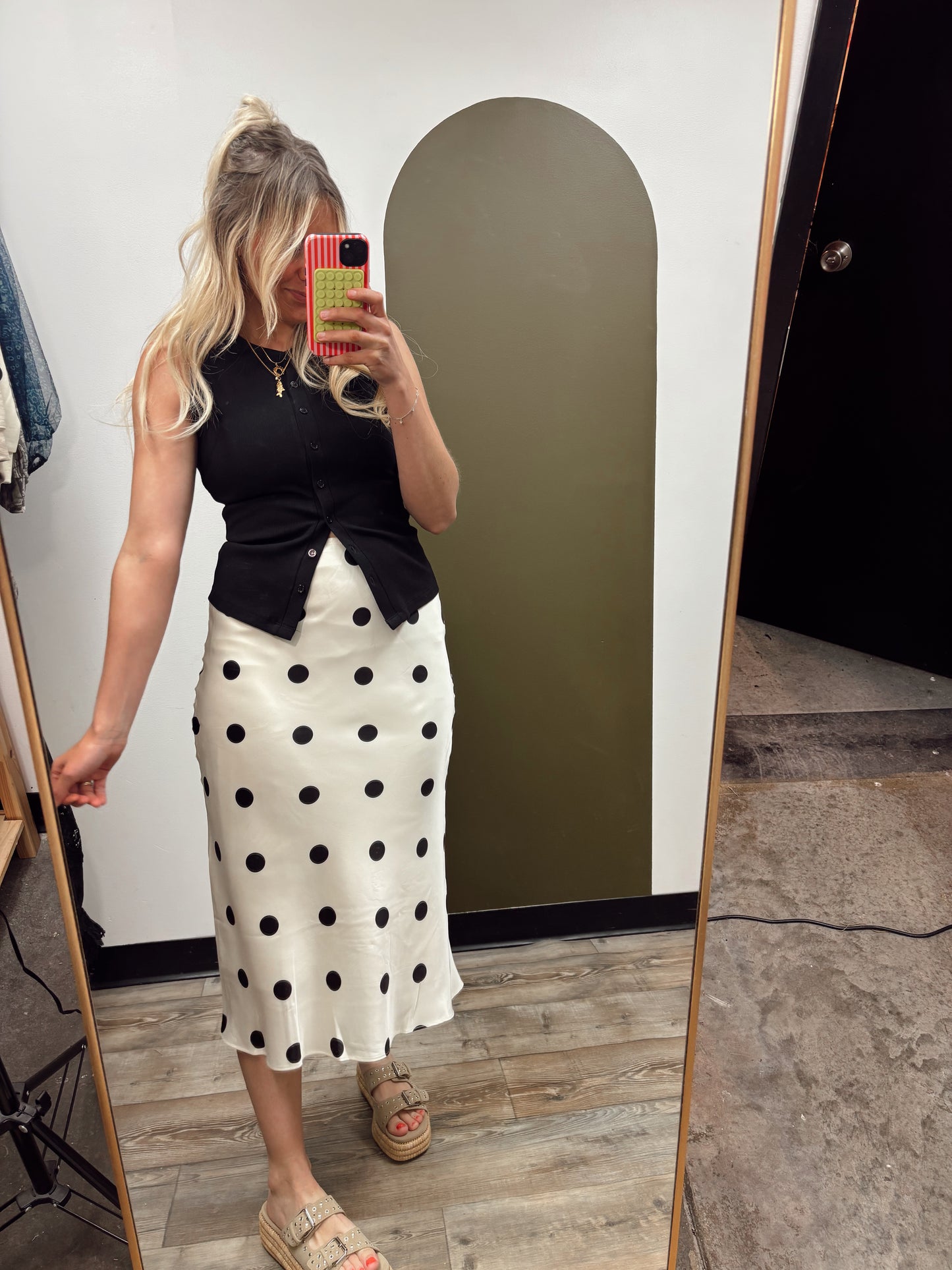 Perfect Polka Dot Midi Skirt