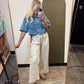 Sporty Spice Wide Leg Pant (Cream)