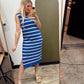 Candy Stripe Knit Dress (Blue)