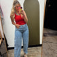 Polka Dot Straight Leg Jean
