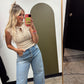 Seam Henley Top (Khaki)
