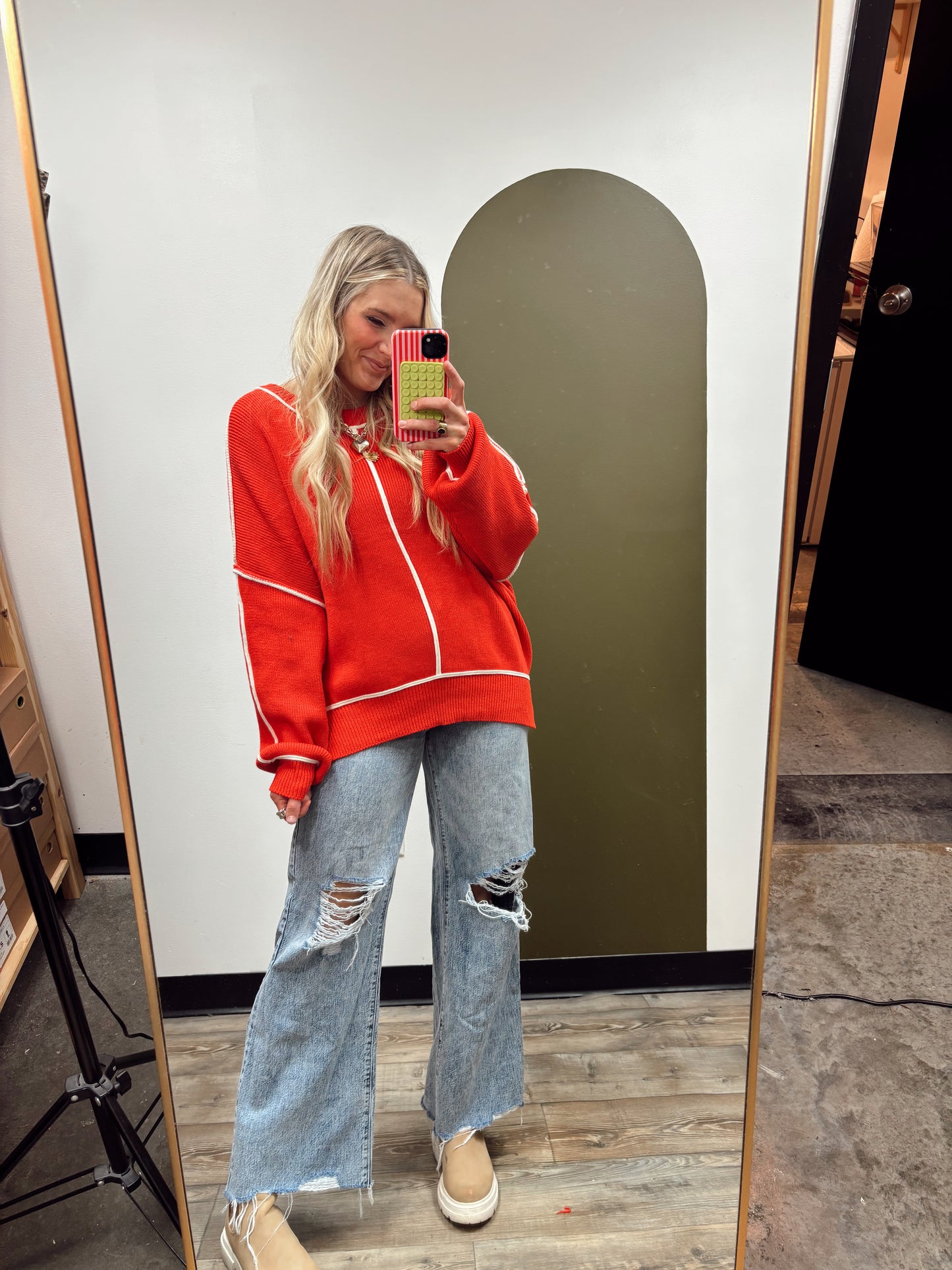 Maisie Seam Sweater (red)