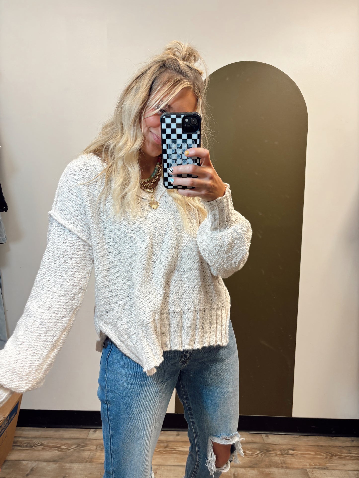 Miriam Sweater Top (Cream)