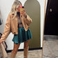 Arana Suede Bubble Jacket (Camel)