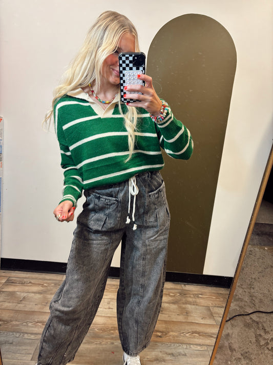 Skylar Stripe Sweater (green)