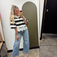 Polo Match Stripe Lace Top
