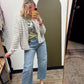 Ciela Stripe Cardigan (Grey)