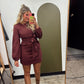 Sadie Front Tie Dress (Merlot)