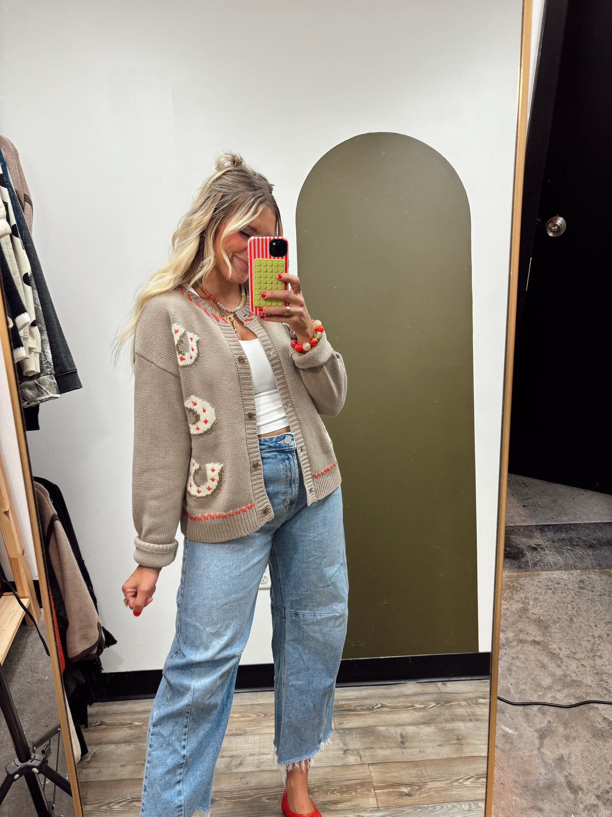 Lucky Horseshoe Cardigan Sweater