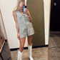 Oversize Collar Leopard Romper