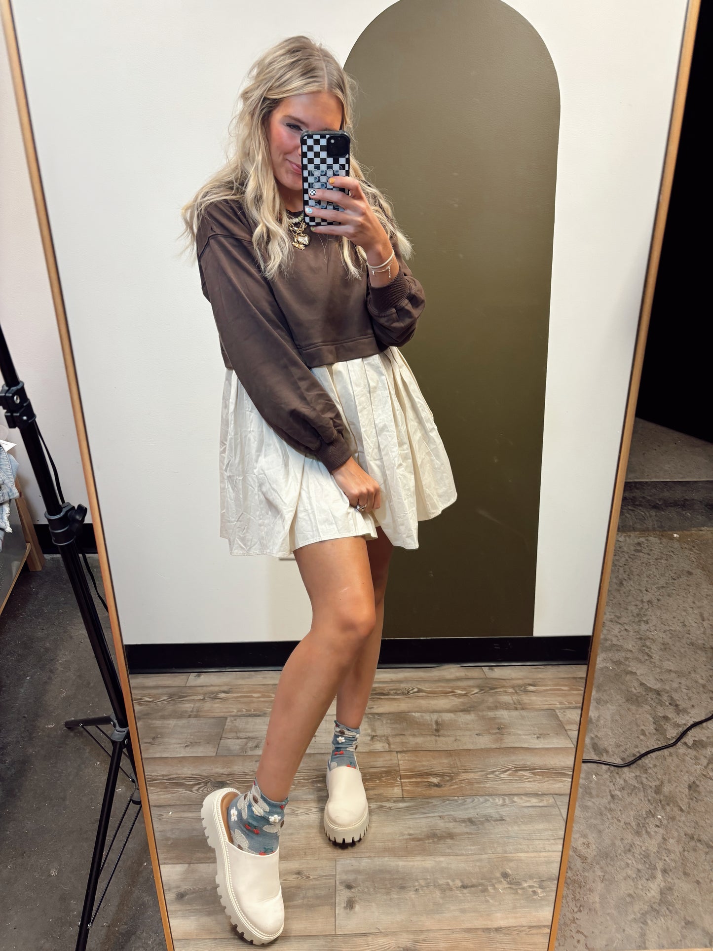 Lottie 2fer Dress (Brown)