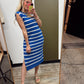 Candy Stripe Knit Dress (Blue)