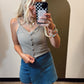 Heat Wave Button Tank (Stripe)