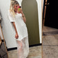 Lace Patchwork Maxi Dress (White)
